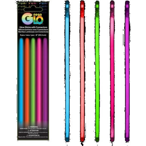 Glow Stick 5pk Ass't colours Neon Glo