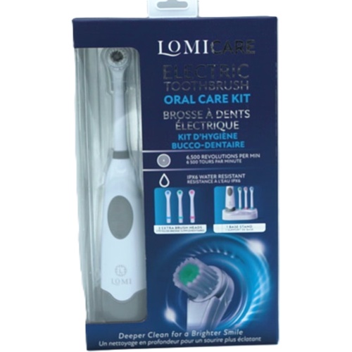 Electric Toothbrush Oral Care Kit w/Stand & 3 Extra Brush Heads Lomicare