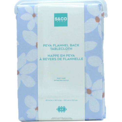 PEVA Flannel Back Tablecloth 60 x 84