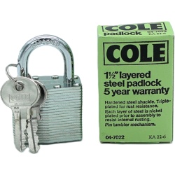 1.5 Layered Steel Padlock Keyed Alike Cole"