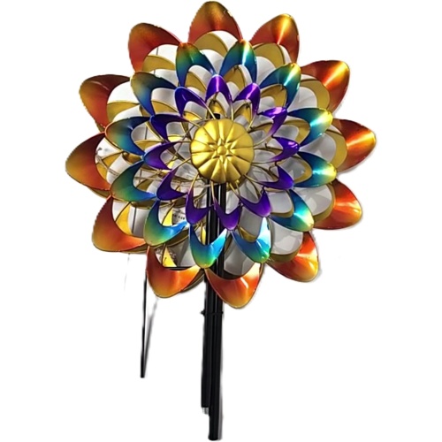 Wind Spinner Stake Rainbow Flower 15.75 X 48.8