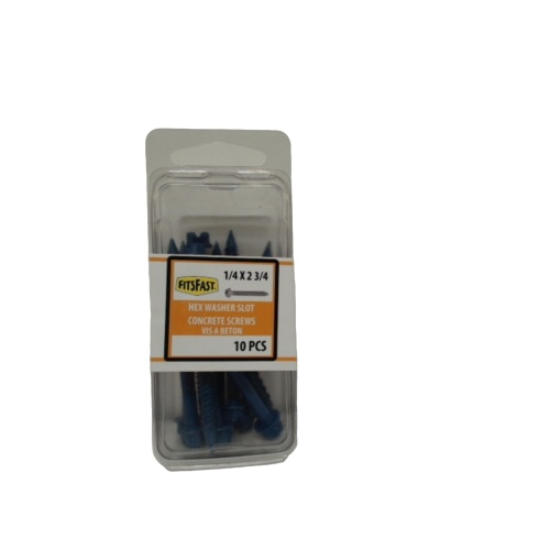 Concrete Screws Tapcon 1/4 x 2-3/4 10pk. Hex Washer Slot Fitsfast