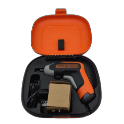 Rechargeable Screwdriver w/4V Charger, Driver Bits & Case Black & Decker