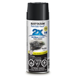 Spray Paint Gloss Black Painters Touch 2X 340G Gloss Black Rustoleum