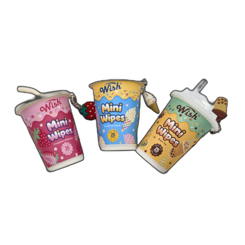 Scented Mini Wipes 25pk. W/novelty Container Assorted