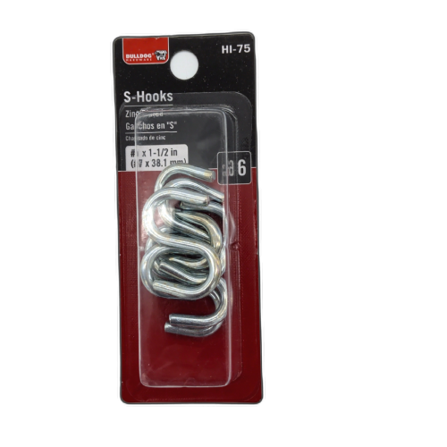 S-hooks #7 X 1-1/2 6pk. Zinc Plated Bulldog