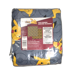 Full/queen Quilted Blanket 90 X 90" Pokemon Pika Pose"