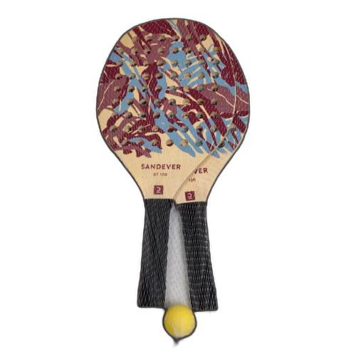 Sandever Beach Tennis Set 2 Wooden Paddles W/1 Ball