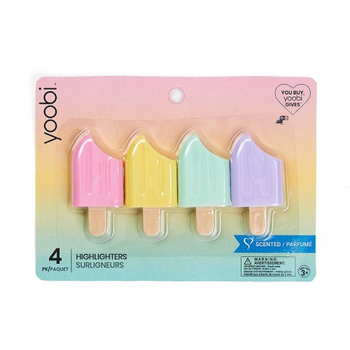 Novelty Highlighters Popsicle Shape 4pk. Yoobi