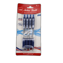 Retractable Ball Point Pens 4pk. Blue Jetta Ball