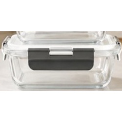Food Container 1040ml Glass Rectangular Home Aesthetics