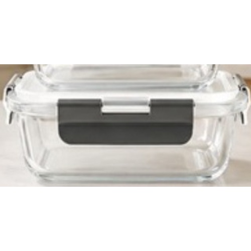 Food Container 1040ml Glass Rectangular Home Aesthetics