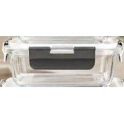 Food Container 640ml Glass Rectangular Home Aesthetics