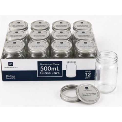 Glass Mason Jar 500ML Home Aesthetics