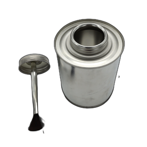 Silver Container W/ Brush Lid
