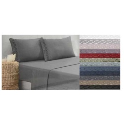 9800 Double Sheet Set 4pc Solid Ass't Colours