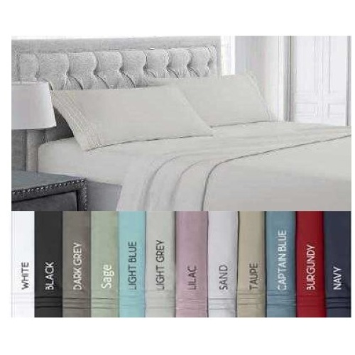 9900 Queen Sheet Set 4pc Solid Ass't Colours