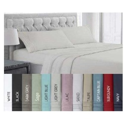 9900 Twin Sheet Set 4pc Solid Ass't Colours