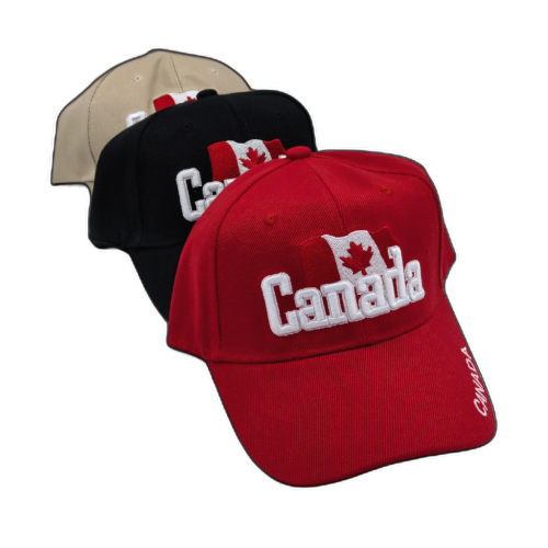 Baseball Cap Canada Flag Assorted Colours