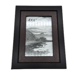 Picture Frame 4 X 6" Two Tone Black/brown"
