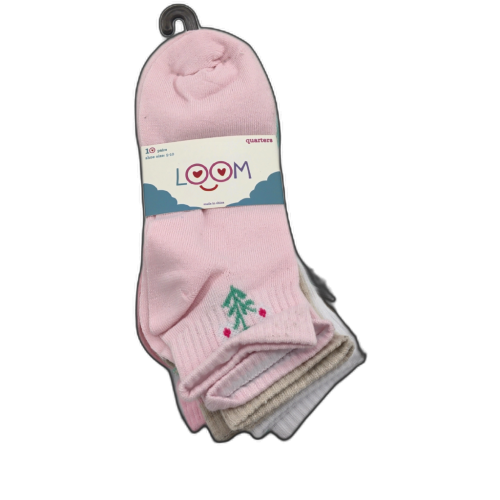 Socks Ladies Loom 10pk. Quarters LMSKL0008 Assortment