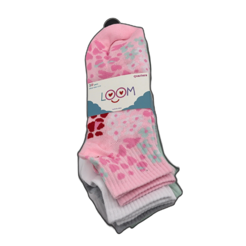 Socks Ladies Loom 10pk. Quarters LMSKL0011 Assortment