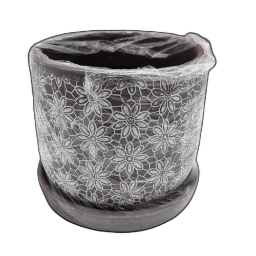 Planter w/Attatched Saucer Lavender 5.5 x 4.5