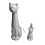 Ceramic White Cat Bowl Brush Holder & Lotion Pump Set
