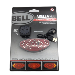 Flashing Turn Signal For Bicycle USB Rechargeable Arella 400 Bell