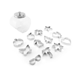 12 Month Cookie Cutter Set In Glass Jar Chicago Metallic