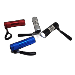 Flashlight 9 LED in display box aluminum body (each sold individually)