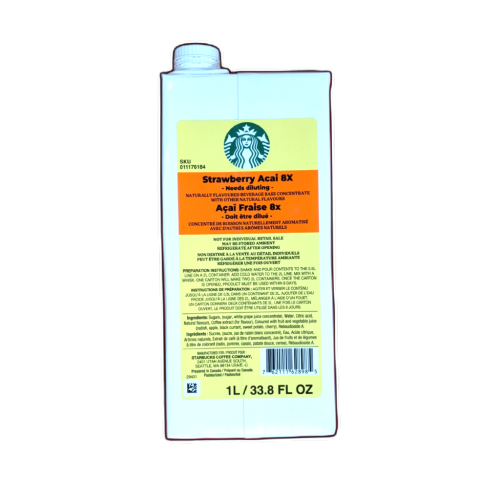 Starbucks Strawberry Acai 8X Beverage Base Concentrate 1L