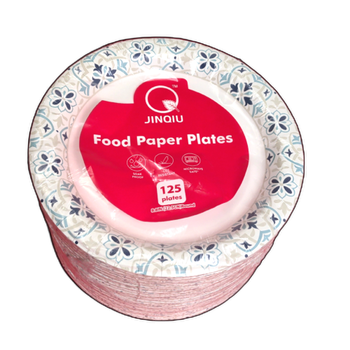 Paper Plates 8.8 Round Flower Pattern 125pk.