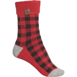 Women's Socks Size 4-10 Red & Black Plaid Kodiak